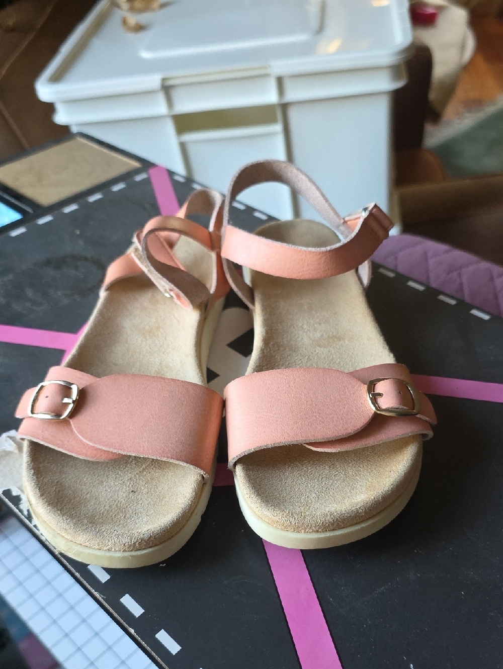 Cat & Jack Peach Pink Buckle Strap Girls' Sandals
